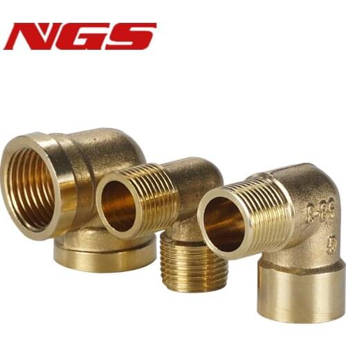 6 Pcs 1/8BSP x 1/8BSP Male to Female Thread Right Angle Elbow Coupling Connector