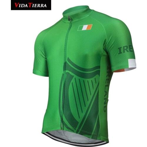 2019 VIDATIERRA men cycling jersey green Ireland national flag team lucky pro racing team go pro mtb jersey classic Fascinating