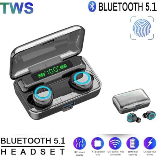 TWS Bluetooth 5.1 Headphone Wireless Earphone Waterproof 9D Stereo Sport Earbuds Headsets With Mic 2800mAh Charging Box