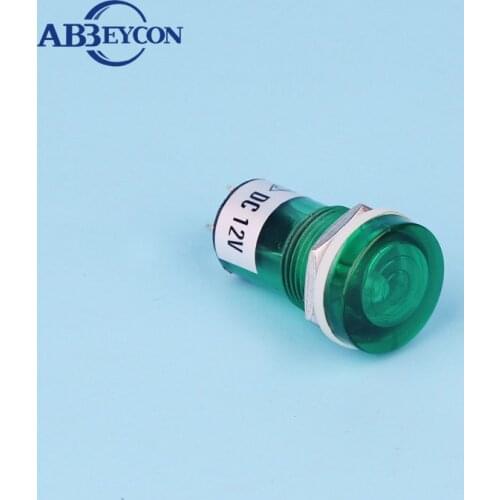 Green indicator round head 2.1V 15mm indicator light plastic Indicator light waterproof 12V 24V 220v no wire power Pilot Light
