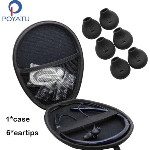 POYATU Headphone Case Hard For Samsung Level U Bluetooth Wireless In-ear Headphones Carry Bag Earphone Tips In Ear Tips Earbuds
