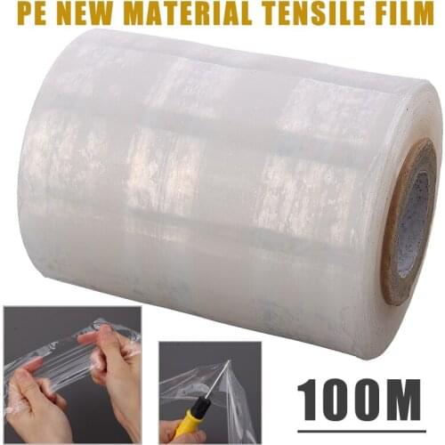 1 Roll Wrapping Packaging Protection Film Transparent For Home Storage Organization 500m*100mm PE Stretch Pallet