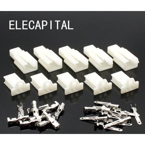 10set/lot 2.8mm 2 pin Automotive 2.8 Electrical wire Connector Male Female cable terminal plug Kits Motorcycle ebike car