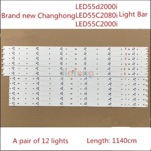 100%original New 1140mm LED Backlight Lamp strip For Changhong 55 inch TV LED55d200i LED55C2080i LED55C200i