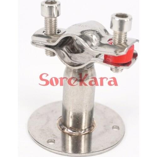25mm Stainless Steel Pipe Clamp Clip Support bracket with base plate Pole Length 100mm