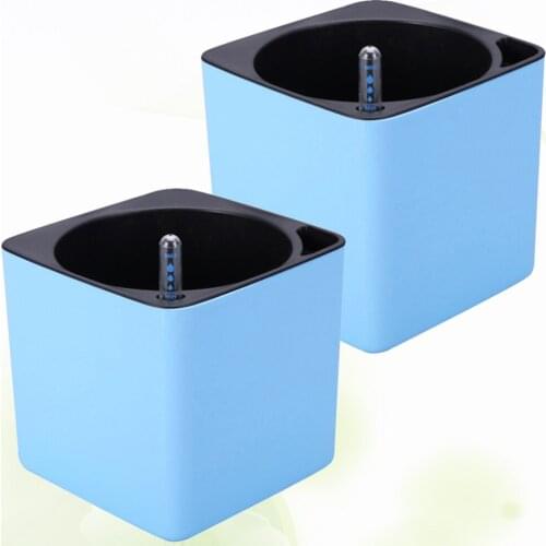 4 Pcs in 1 Set Lazy Flower Pot Double Layer Square Tray Box Planter Self Watering Flowerpot Large Capacity Water Plantin