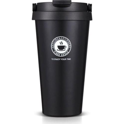 500mL Simple Coffee Cup Stainless Steel Vacuum Mug Business Office Portable Mug with Lid Stainless Steel Travel Water Cup Gift