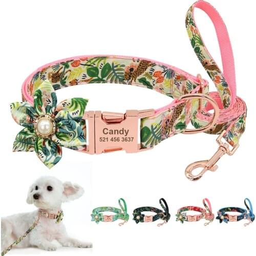 Dog Accessories Collar Custom Pet Puppy Collar Personalized Nylon Printed Dog ID Tag Collar Engraved For Small Dogs Chihuahua