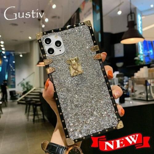 Case for Samsung M21 Luxury Shiny Diamond Square Cover for Samsung Galaxy M10 M10s M20 M30 M30s M40 Soft Glitter Cover