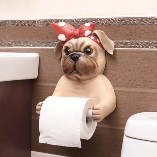 Puppy paper towel holder roll paper tube bathroom rack wall hanging toilet roll holder creative paper holder tissue box CL90305