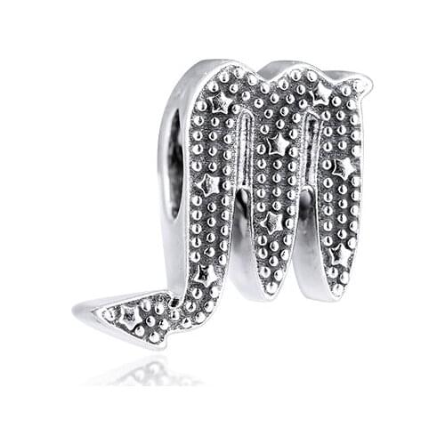 DIY Fits for Pandora Charms Bracelets Sparkling Scorpio Zodiac Beads 100% 925 Sterling-Silver-Jewelry Free Shipping