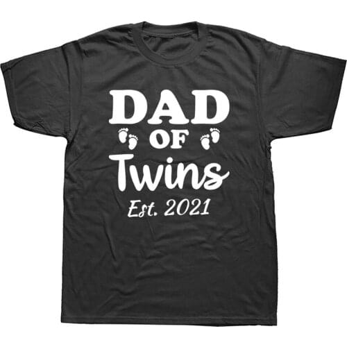 Funny Dad Of Twins 2021 Pregnancy Announcement Gift Graphic Fashion New Cotton Short Sleeve T Shirts O-Neck Harajuku T-shirt