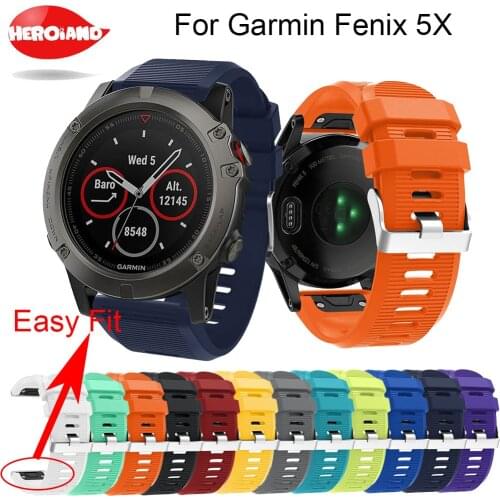 Hot 26MM Watchband Strap for Garmin Fenix 5X for Garmin Fenix 3 3 HR GPS Watch Quick Release Silicone Easyfit Wrist Band Strap