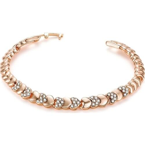 Hot selling romantic European and American jewelry fashion personality creative alloy crystal chains link bracelets
