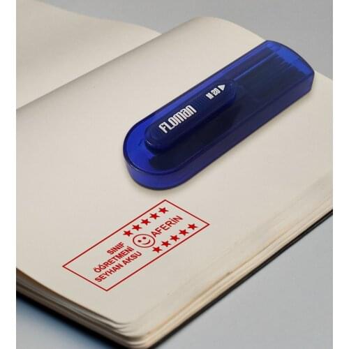 Personalized Teacher Blue Pocket Stamp