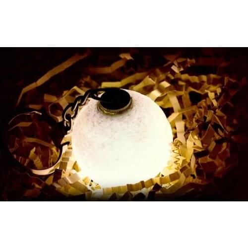 Portable 3D Printing Round Moon Keychain Battery-powered Night Light Creative Gift Decoration Elegant Keychain Night Light