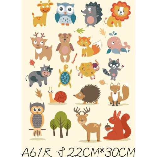 Prajna Cheap Funny Owl Mixed Animal Patch Cartoon Iron On Printing Patches For Clothes Decoration T-shirt DIY Washable Stickers