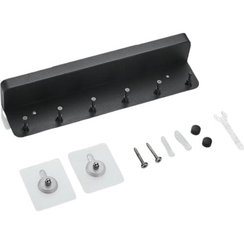 Simple Style Key Holder with 6 Hooks and Shelf Wall-mounted Storage Rack for Entryway