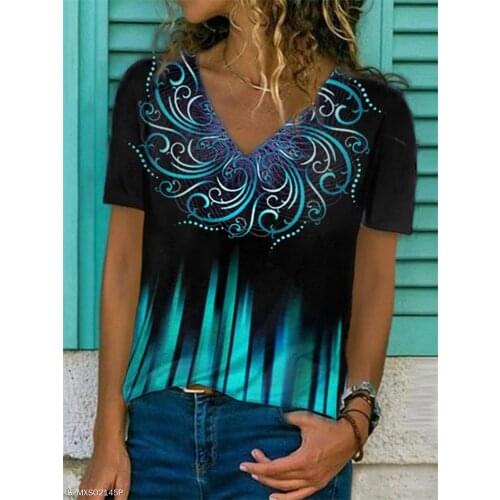 Plus size woman T-shirt fashion casual short-sleeved T-shirt woman temperament top