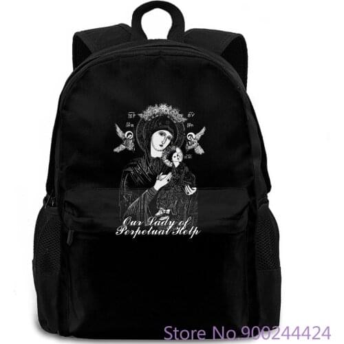 Our Lady of Perpetual Help Virgin Mary Christian Catholic Black S-3XL MenS O-Neck backpack