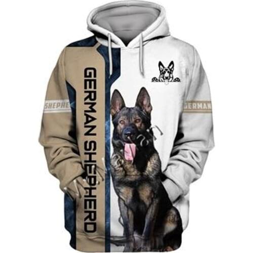 Unisex 3D German Shepherd Graphic Hoodie Harajuku Hoodie Alt Clothing Animal Crossing Streetwear Oversized Hoodie Pullover QW-69
