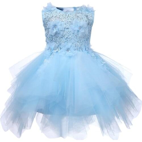 Newborn Toddler Girl Baptism Dress Bead Appliques Tulle Baby Girl Princess Formal Dresses 1 Year Birthday Party Christening Gown