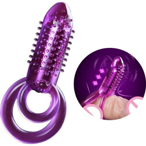 Vibrating Penis Ring Sex Toys for Men Remote Control Penis Delay Ejaculation Cock Vibrating Ring Dual Penetration Lock Rings
