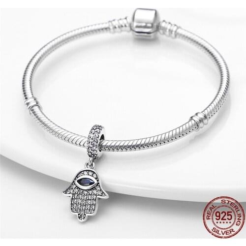 2021 New Fit Pandora Bracelet Beads 100% Sterling Silver Palm shape Charms For Woman Fashion Fine DIY Jewelry Gift