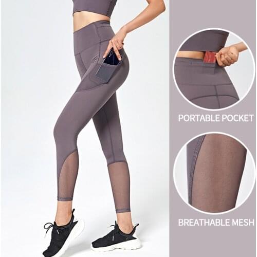 Women Yoga Pants Pocket Sports Running Sportswear Stretchy Fitness Leggings Seamless Athletic Gym Compression Tights Pants