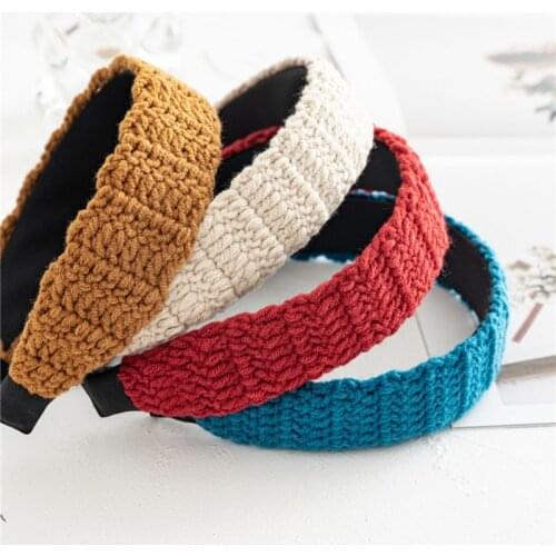 Winter Warm Hand Made Knitted Hairband Headband Women Girls Hair Head Hoop Bands Accessories Hair Ornaments Headdress Scrunchies