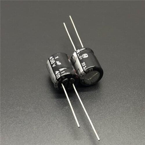 10Pcs/100Pcs 1uF 450V EC Series 10x12.5mm High Quality 450V1uF Aluminum Electrolytic capacitor