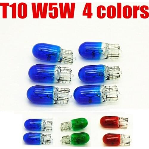 100pcs 12V auto T10 Car Halogen 194 501 W5W 5W Signal Interior Light Bulb Warm White