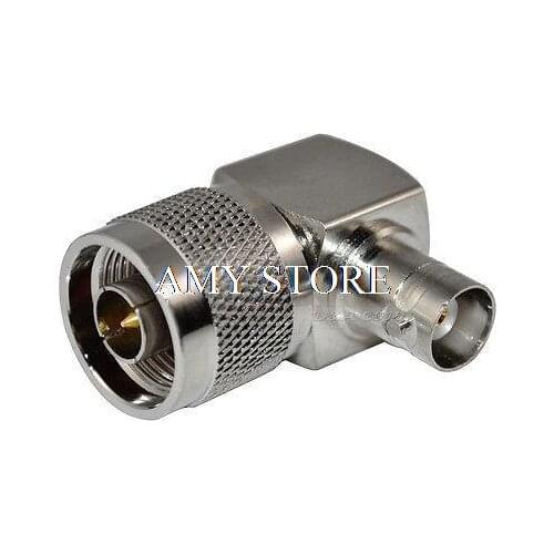 2pcs N male plug to BNC female jack right angle adapter