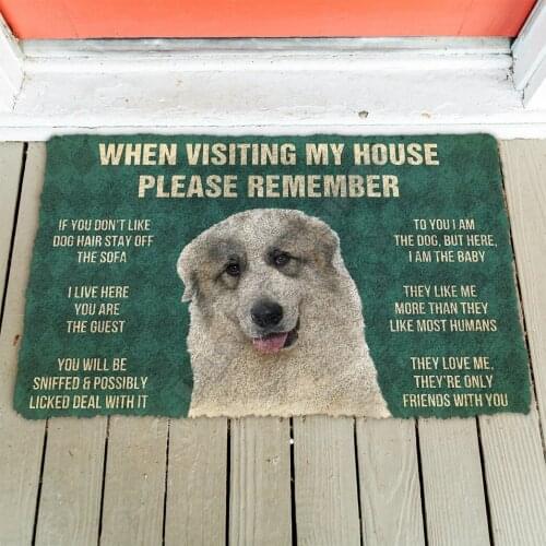 3D Please Remember Great Pyrenees House Rules Custom Doormat Non Slip Door Floor Mats Decor Porch Doormat