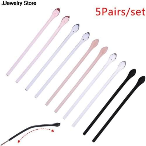 5Pairs Glasses Thin Leg Anti Slip Slim Hole Eyeglass Round Holder Sleeve Soft Silicone Prevent Allergies Ear Hooks