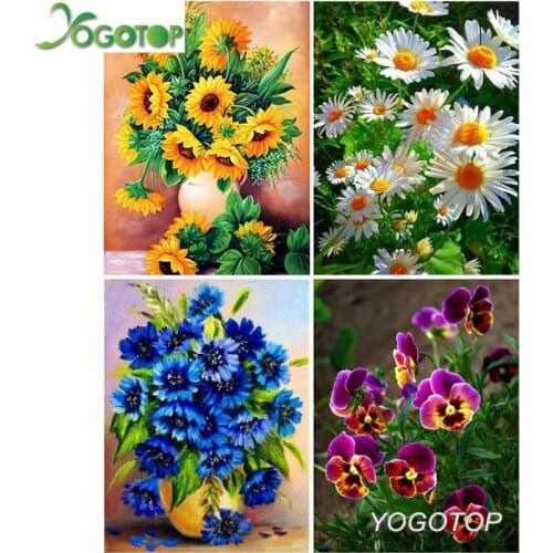5D DIY Diamond Painting Full mosaic Drill daisy Flowers Embroidery Cross Stitch Gift Home Decoration Diamond Art YY2255