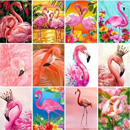 Diamond Painting Flamingo Full Drill Square Round Animal 5D Diamond Embroidery Rhinestone Picture Diamond Mosaic Handmade Gift