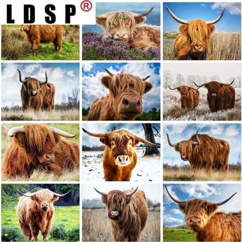LDSP palnting wall decor Drill 5D DIY Diamond Painting Animals Diamond Embroidery Cow Cross Stitch Mosaic Rhinestone Crafts Gift