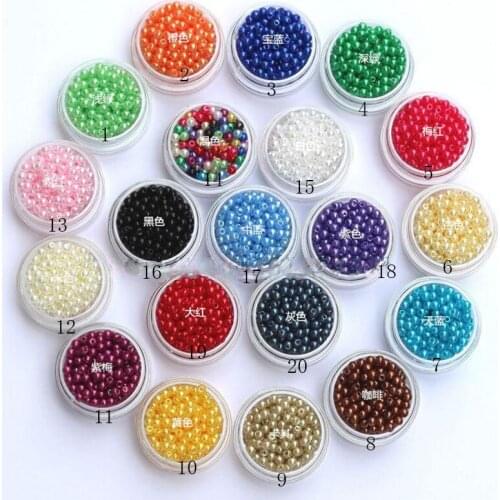 4500Pieces 3mm ABS Imitation Pearl Beads Round Scrapbook Craft DIY Jewelry Findings Sewing Supplies Spacer Ball Round Bead
