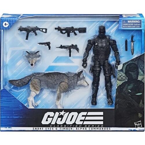 G.i. Joe Classified Series Alpha Commandos: Snake Eyes and Timber 6-Inch Action Figures Collectible Toy Snake Eyes and Timber