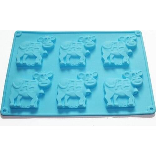 Cow Flexible Silicone Mold Cookies Chocolate Candy Soap for Homemade