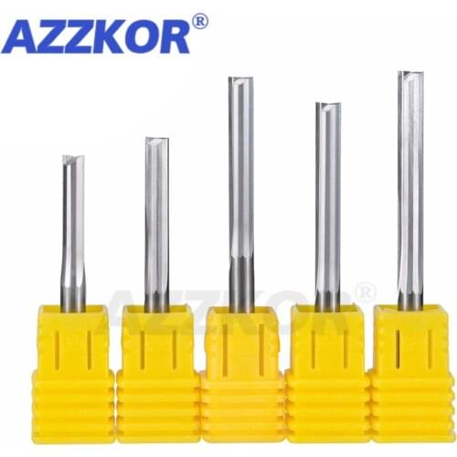 Straight groove tungsten steel Milling Cutter Veneer MDF Solid Wood Cutting Engraving Machine AZZKOR 5A Tool Acrylic Cutter