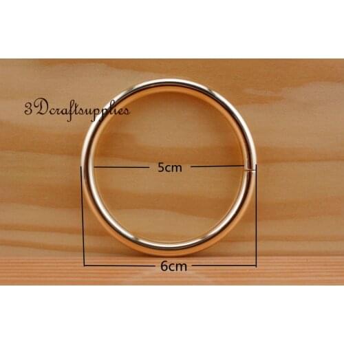 Metal O rings O-ring purse ring connector golden 50 mm 2 inch 10pcs K117