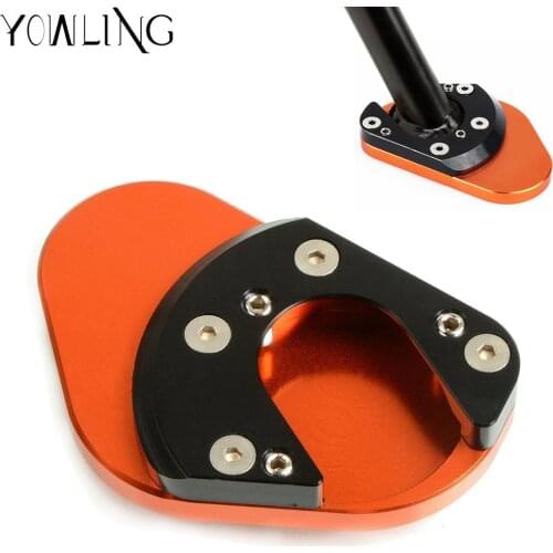 Motorcycle CNC Aluminium Kickstand Side Stand Plate Extension Enlarger Pad FOR RC390 RC 390 2014 2015 2016 2017 2018 2019