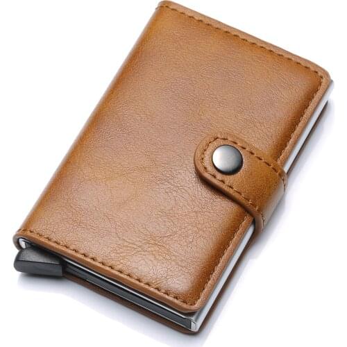 New PU Aluminum Alloy Card Bag Mens Pop-up Card Mens Wallet