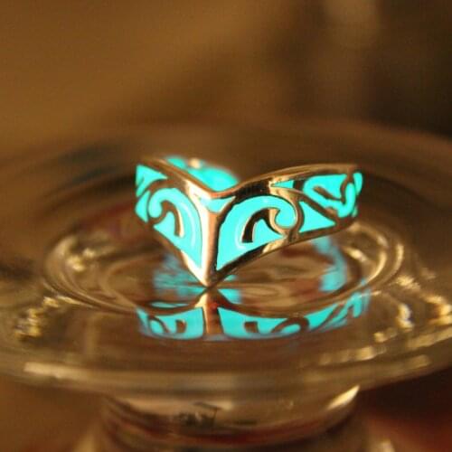 New Glow In The Dark Celtics Ring Glowing Celts symbols Ring Luminous Viking ring Open ring gift