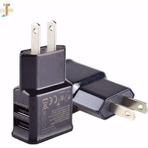 50pcs/lot New Universal 2A EU Plug 2 Dual Port USB Wall Charger Adapter for Samsung Galaxy S4 S3 Note 2 3 IPhone 8 7
