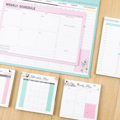 New cute student desk 2021 year time organizer pad stationery,candy monthly weekly daily planner list memo pad/note pad