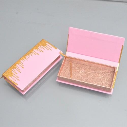 Wholesale Packaging Eyelashes Box Package Lash Boxes Case Custom Logo Faux Cils 3D Mink Eyelashes Pink Storage Case Bulk Vendors