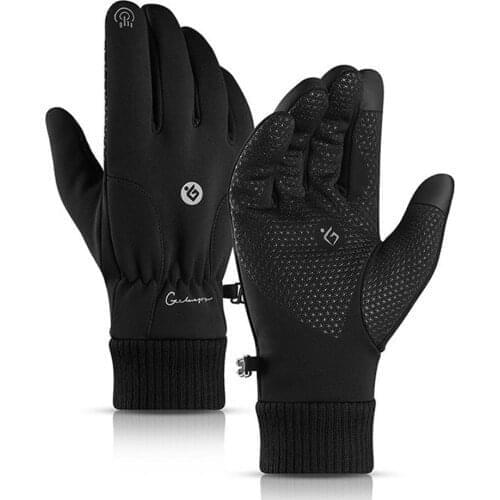 Outdoor Sports Gloves Full Finger Bicycle Windproof Thickening Touchscreen Cycling Mitten Autumn Winter Anti Slip Keep Warm 2020